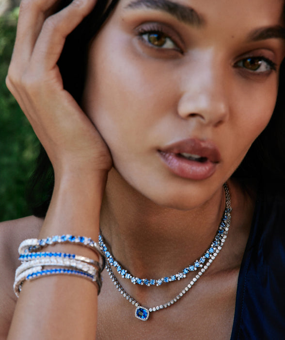 Fred Collier Collier FRED "Pain de sucre" or gris, tanzanite & diamants