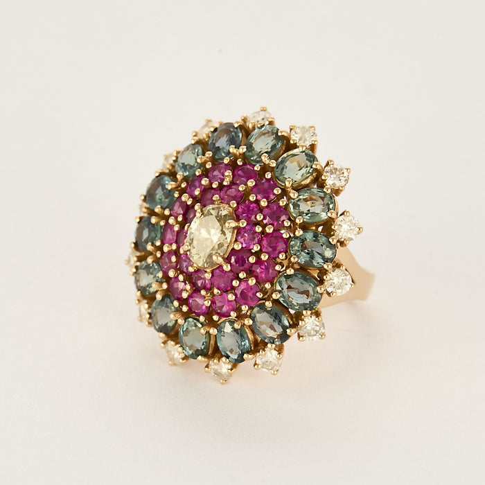 Bague Tank — or jaune 18 cts, diamants