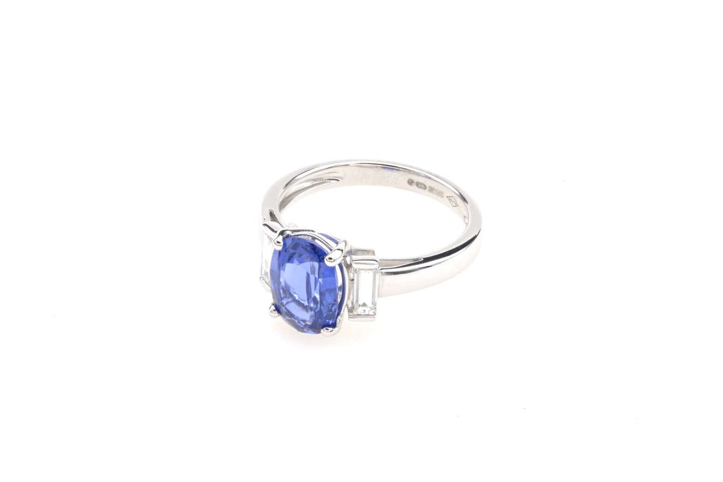 Bague Or blanc Saphir Diamants
