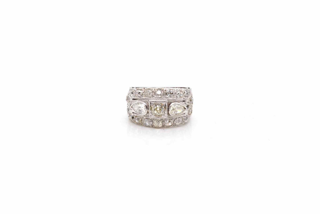 Bague bandeau Or blanc Diamants