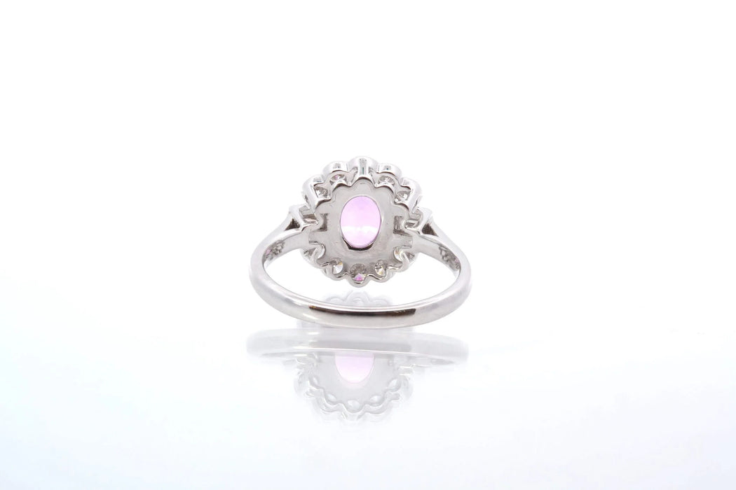 Bague saphir rose et diamants