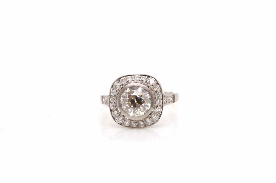 Bague de style Art Déco Platine Diamants