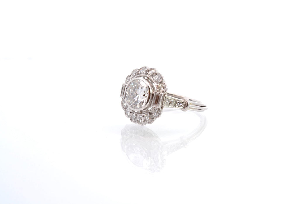 Bague Art Déco Platine Diamants