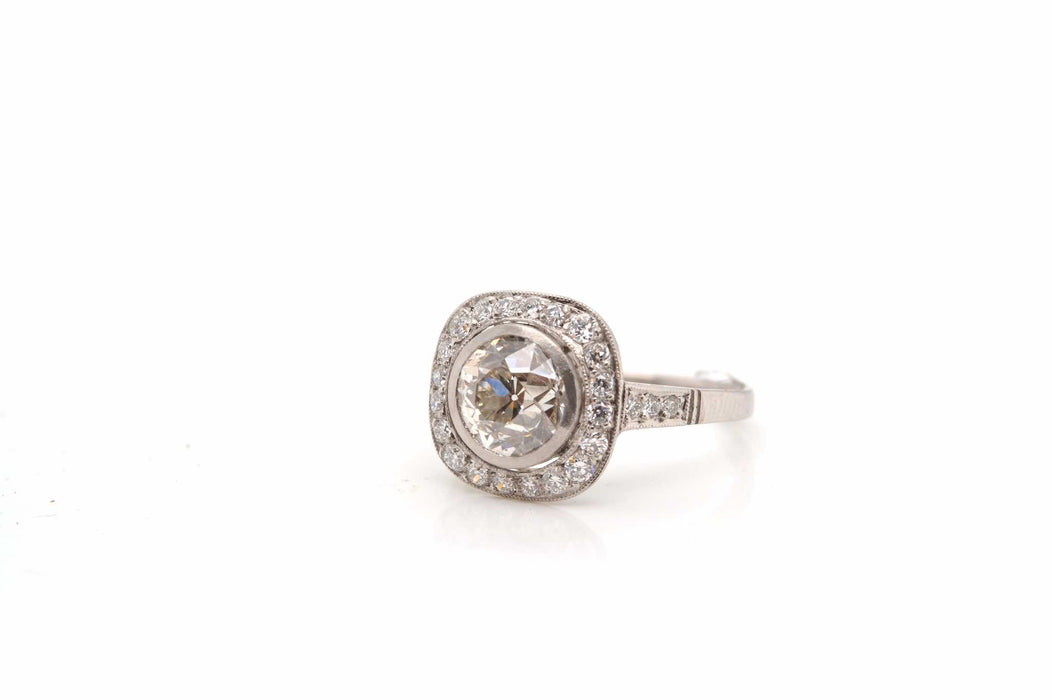 Bague de style Art Déco Platine Diamants