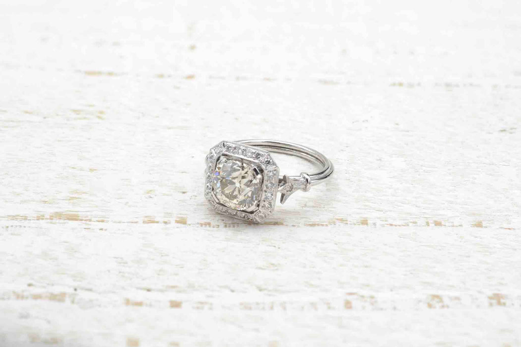 Bague de style Art Déco Platine Diamant