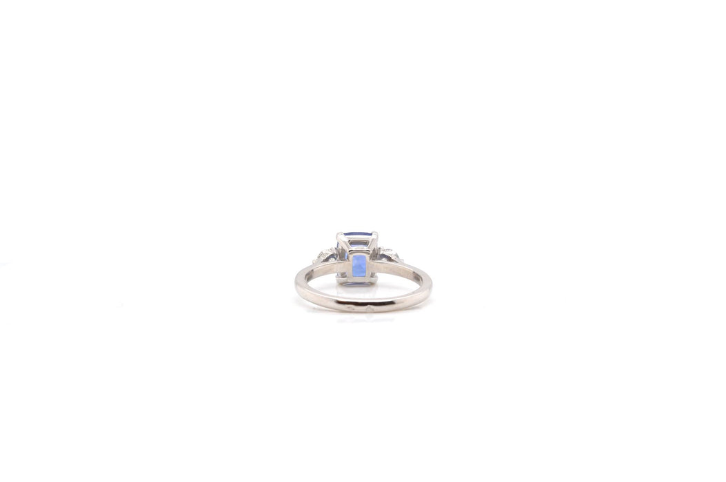 Bague Platine Saphir de Ceylan Diamants