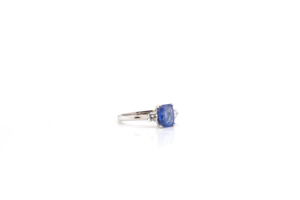 Bague Platine Saphir de Ceylan Diamants