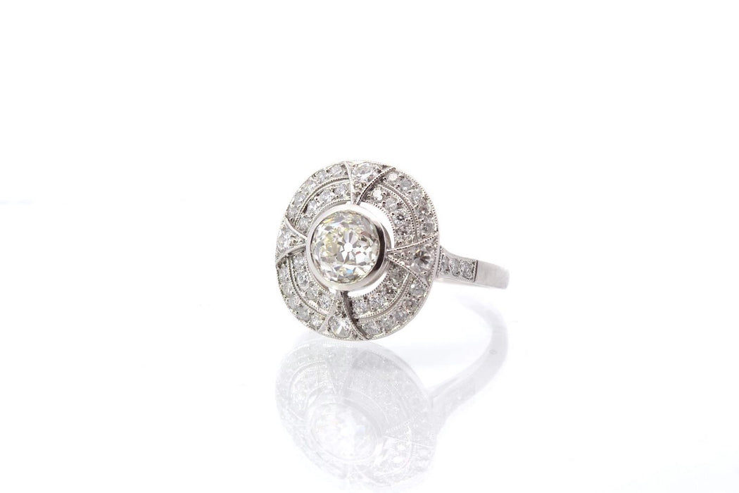 Bague  style Art Déco Platine Diamants