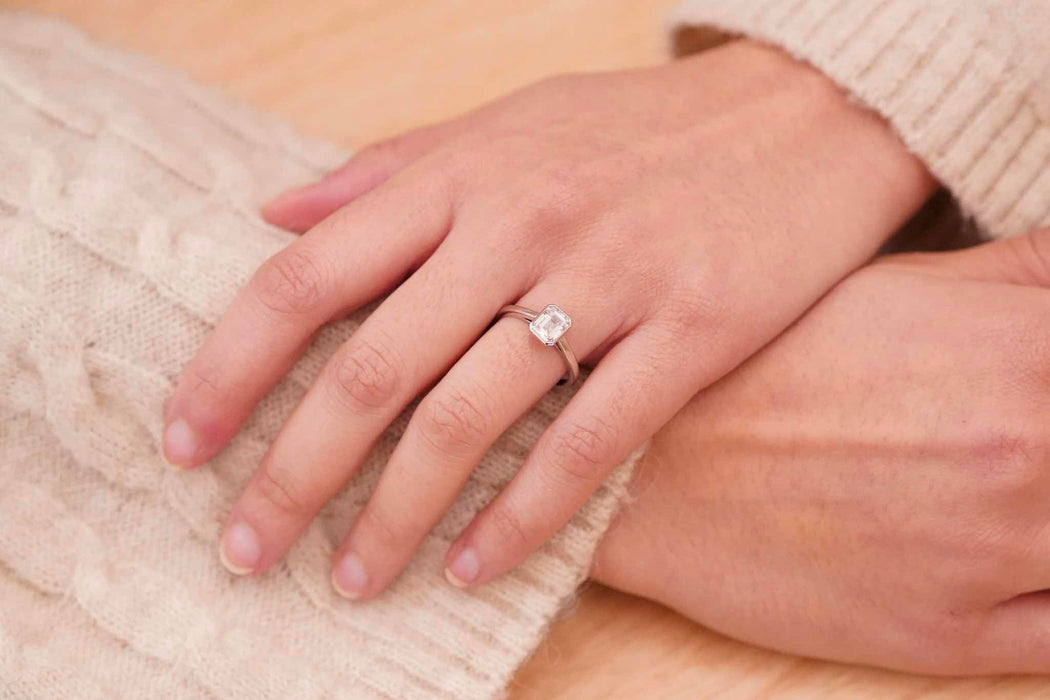 Bague solitaire Or blanc Platine Diamant