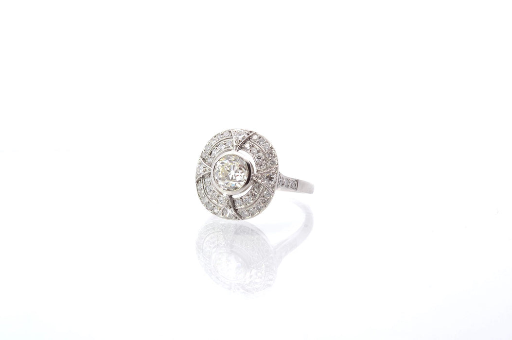 Bague  style Art Déco Platine Diamants