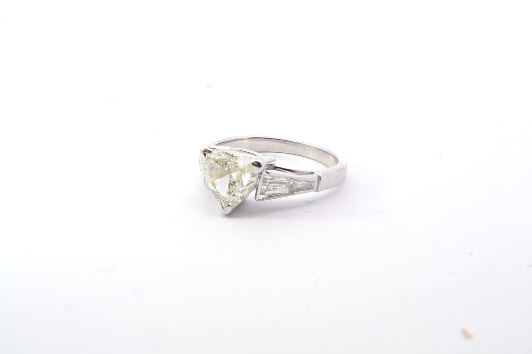 Bague solitaire cœur Or blanc Diamant