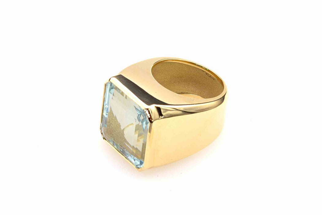 Bague Or jaune Aigue-marine