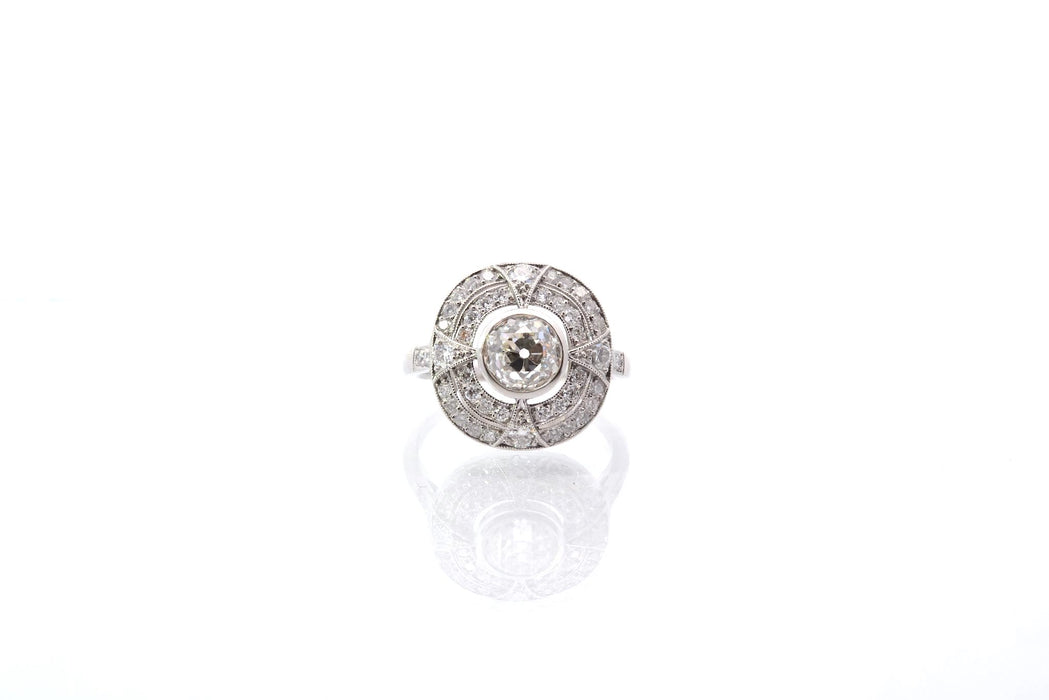 Bague  style Art Déco Platine Diamants