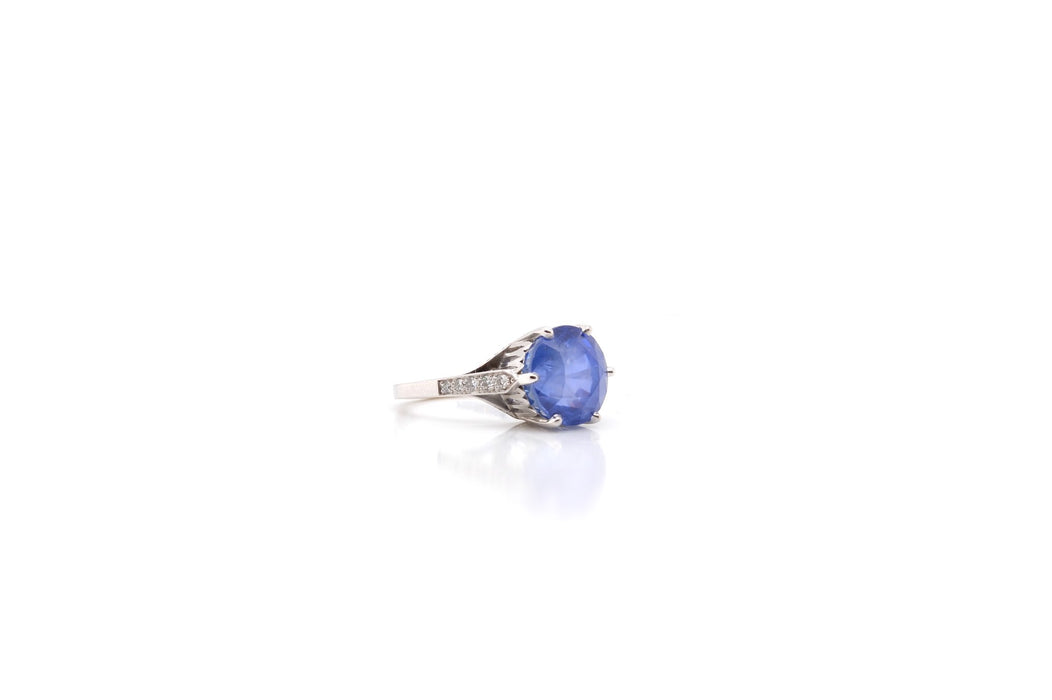 Bague Platine Saphir Diamants