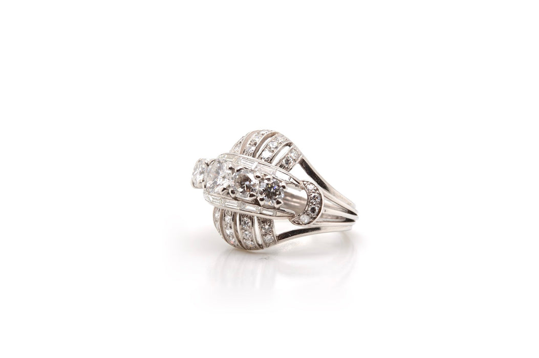 Bague dôme Platine Diamant