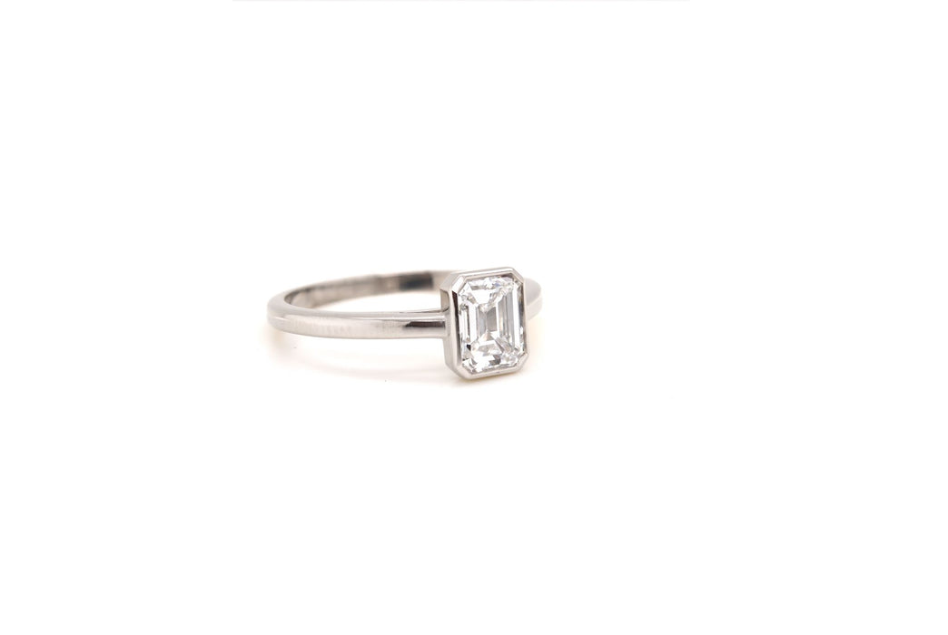 Bague solitaire Or blanc Platine Diamant
