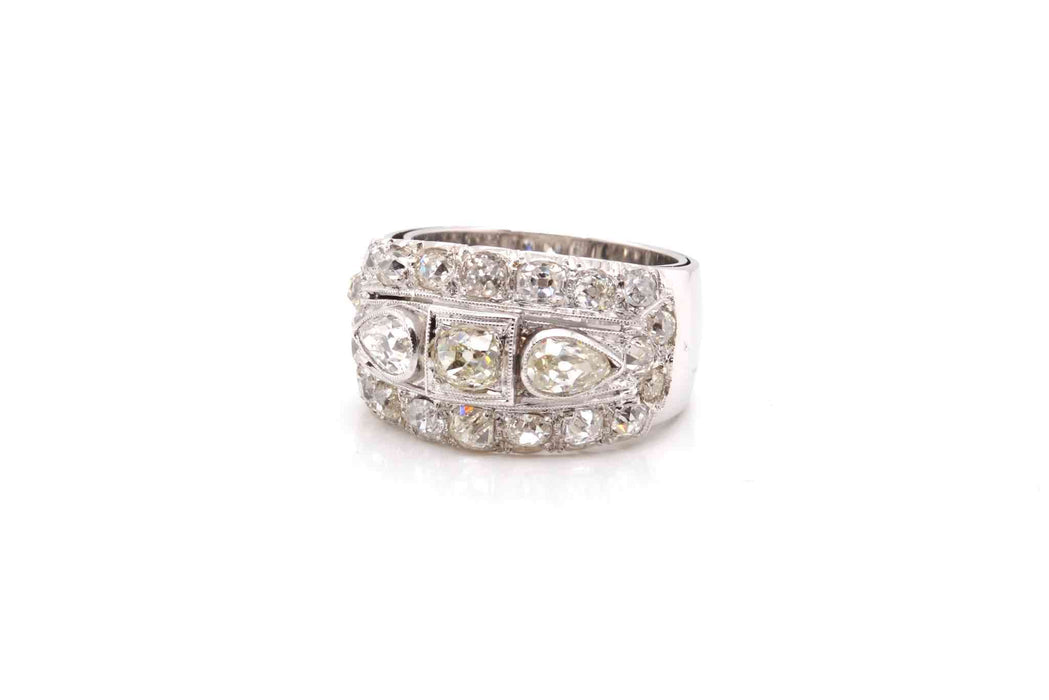 Bague bandeau Or blanc Diamants