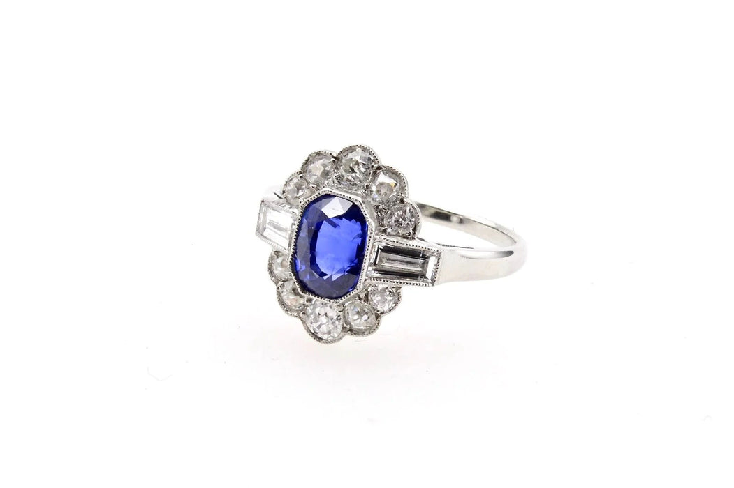 Bague Platine Saphir Diamants