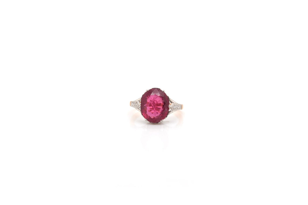 Bague Or blanc Platine Rubellite Diamants