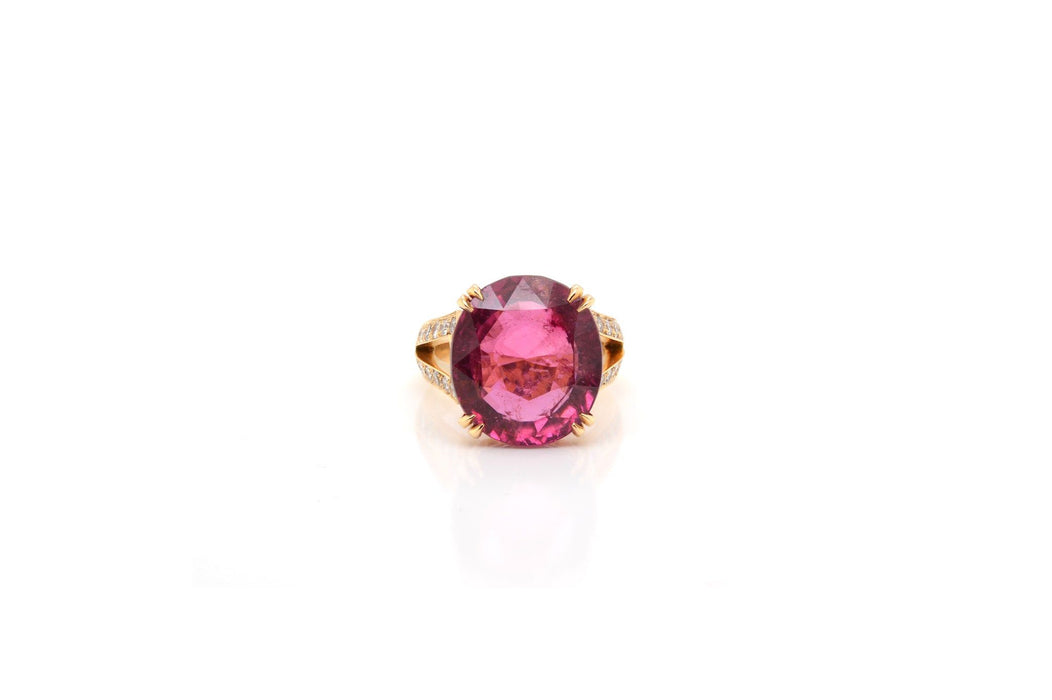 Bague Or jaune Rubellite Diamants