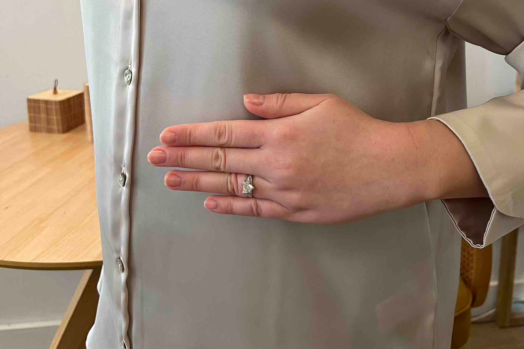 Bague solitaire cœur Or blanc Diamant