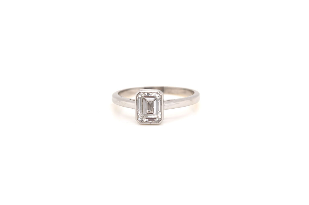 Bague solitaire Or blanc Platine Diamant