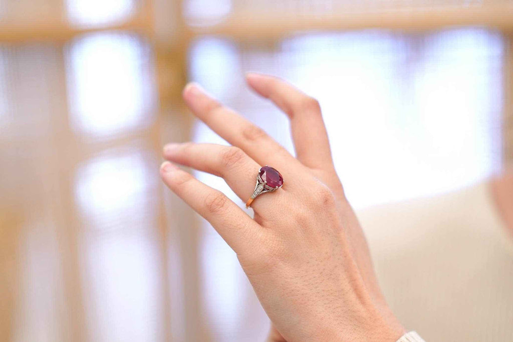 Bague Or blanc Platine Rubellite Diamants