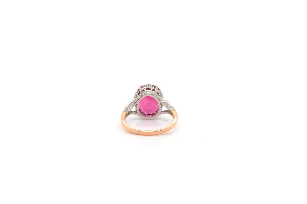 Bague Or blanc Platine Rubellite Diamants