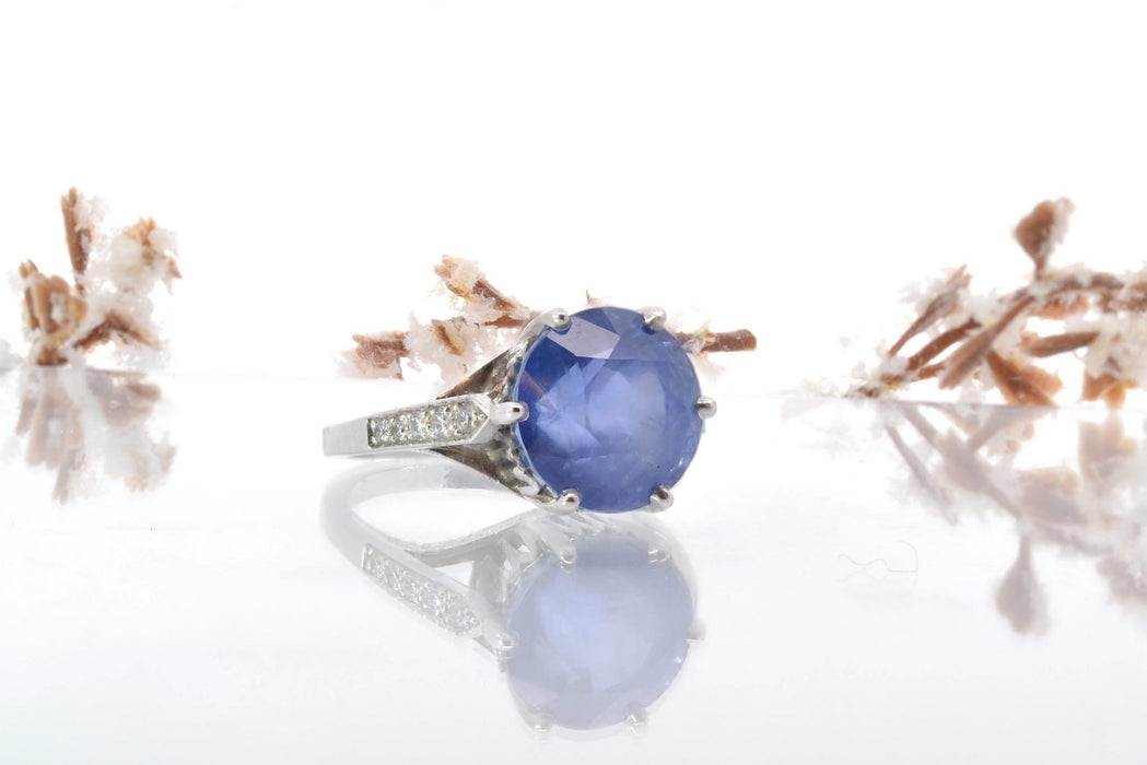 Bague Platine Saphir Diamants