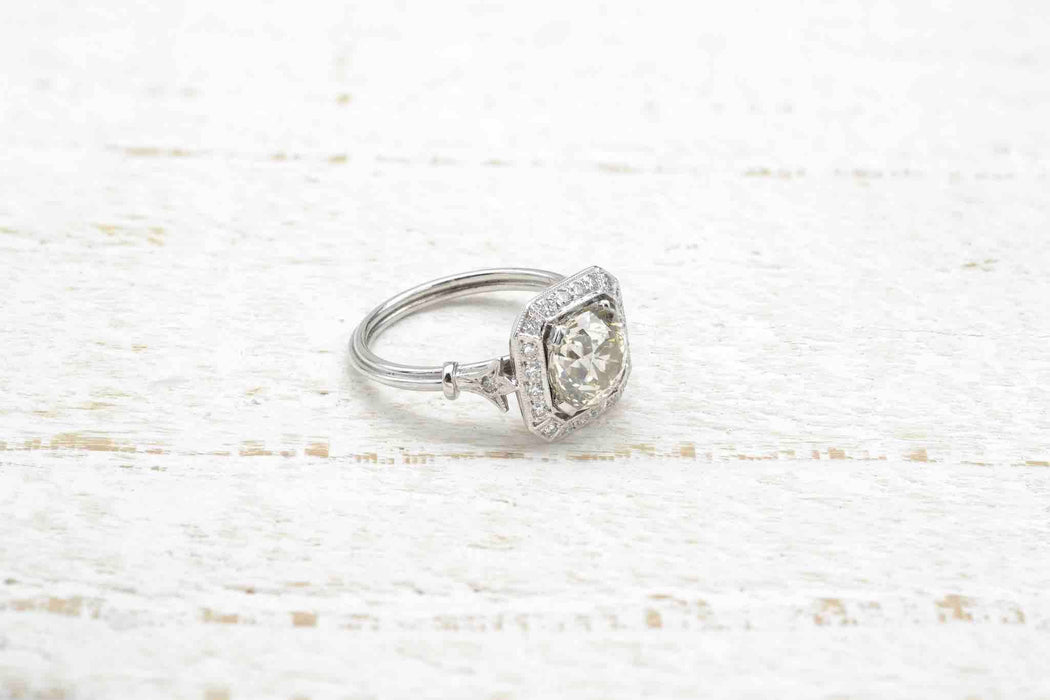 Bague de style Art Déco Platine Diamant