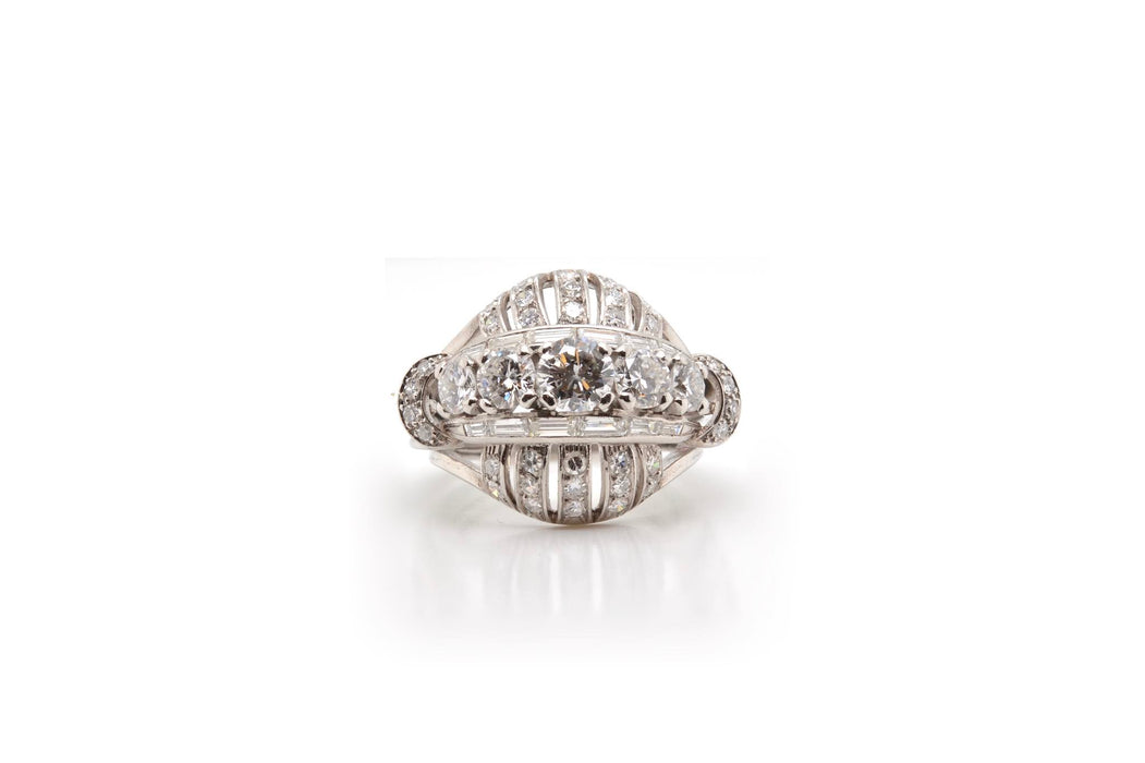 Bague dôme Platine Diamant