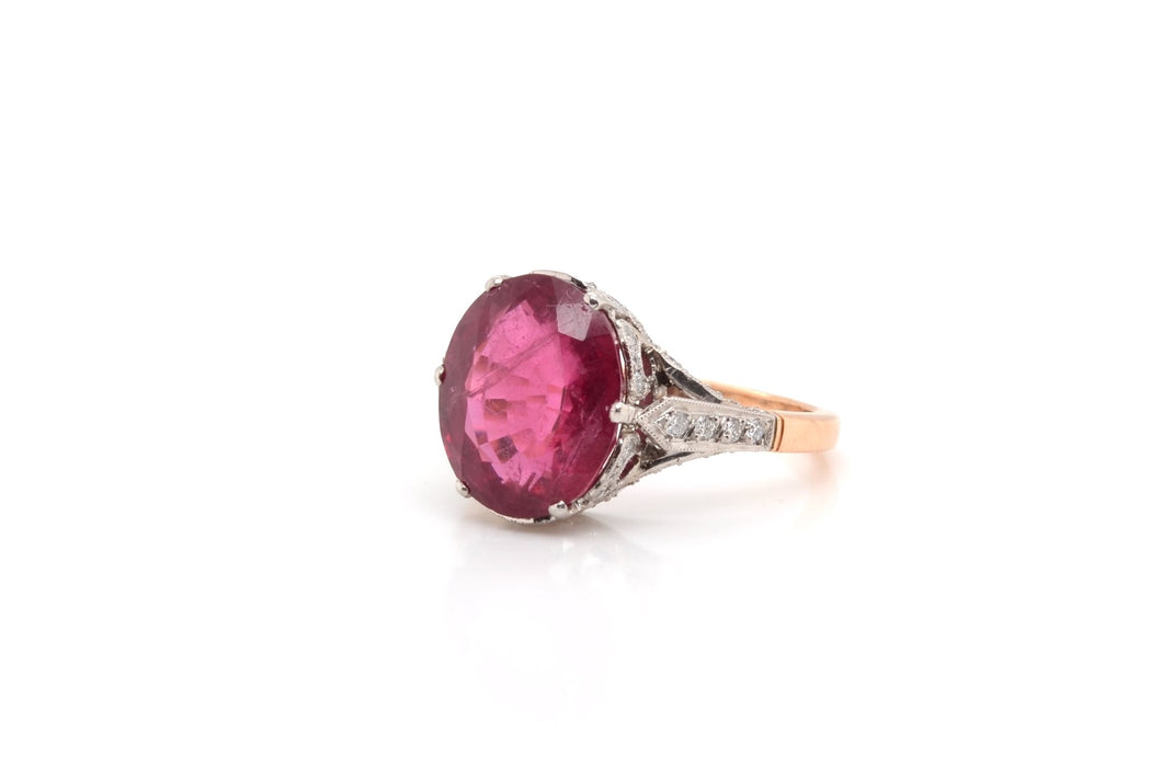 Bague Or blanc Platine Rubellite Diamants