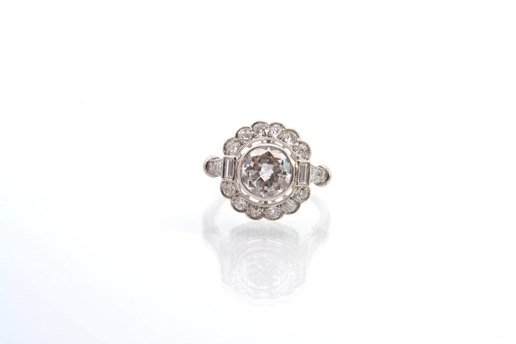 Bague Art Déco Platine Diamants