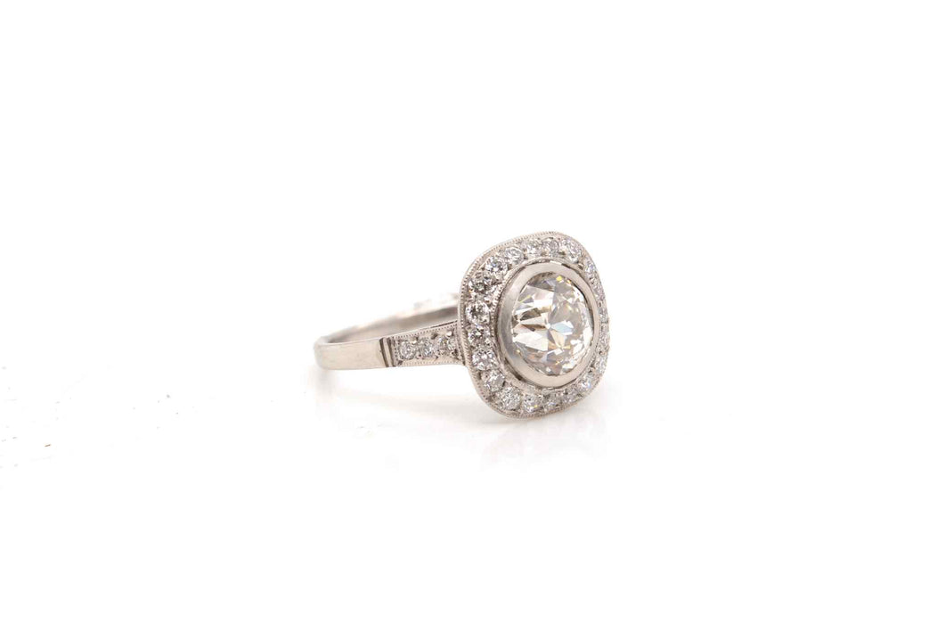 Bague de style Art Déco Platine Diamants