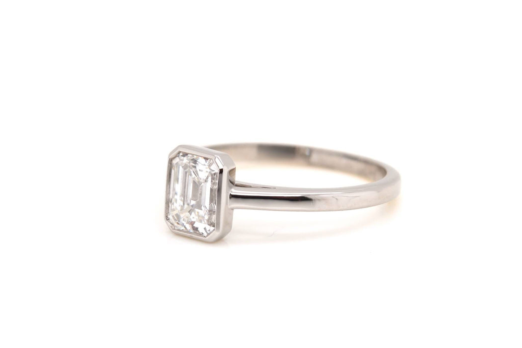 Bague solitaire Or blanc Platine Diamant