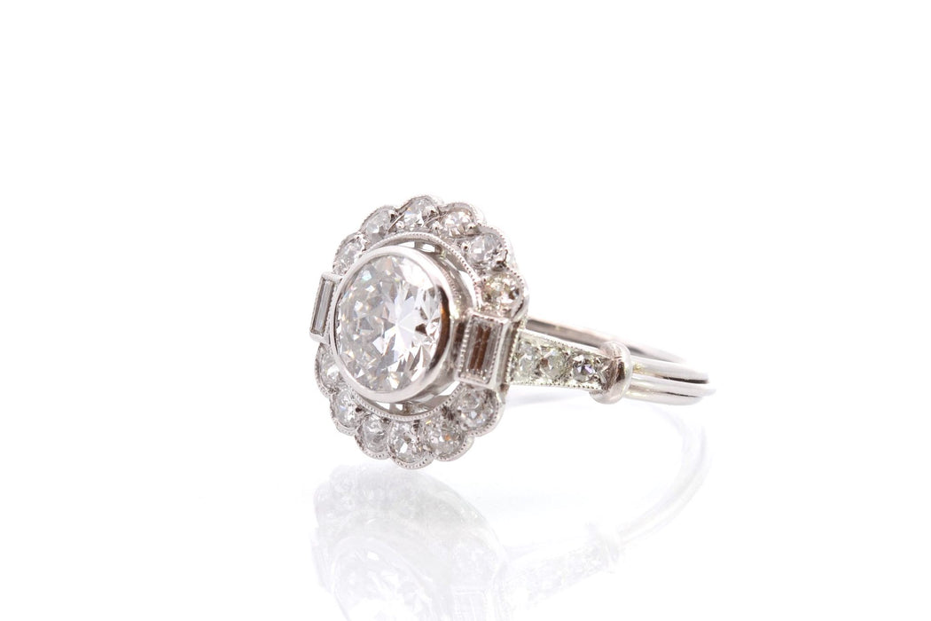 Bague Art Déco Platine Diamants