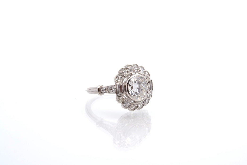 Bague Art Déco Platine Diamants