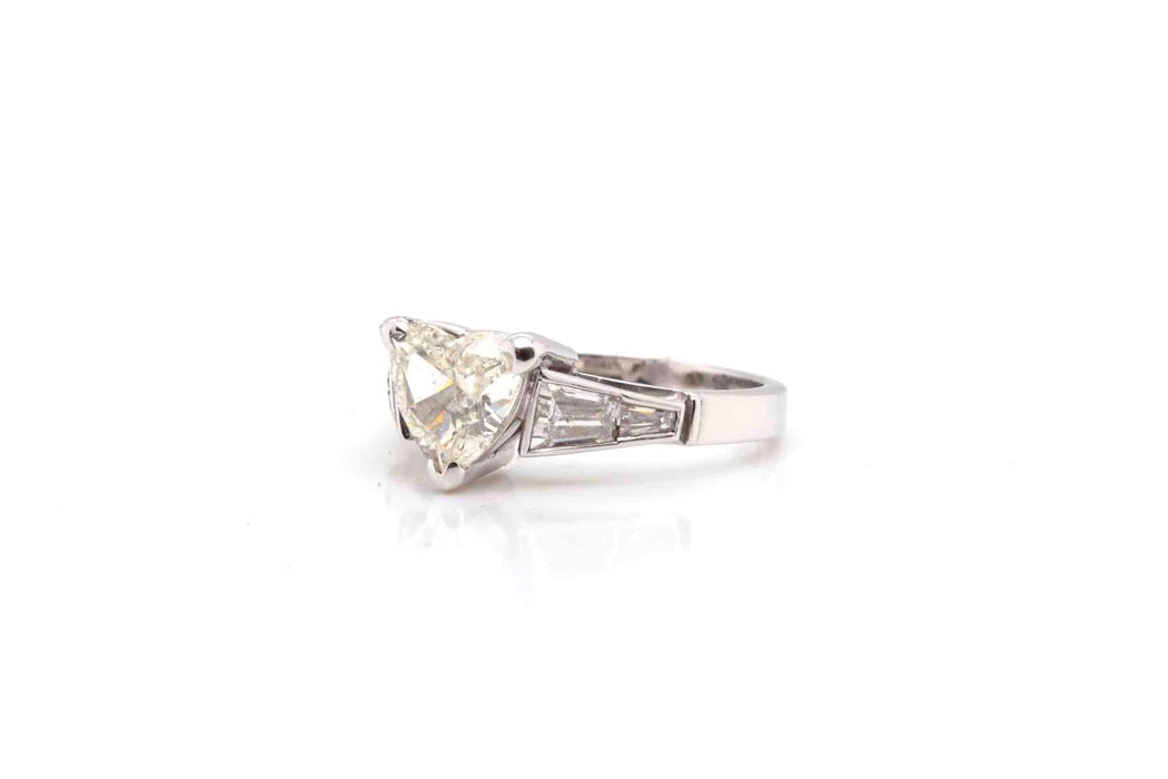 Bague solitaire cœur Or blanc Diamant