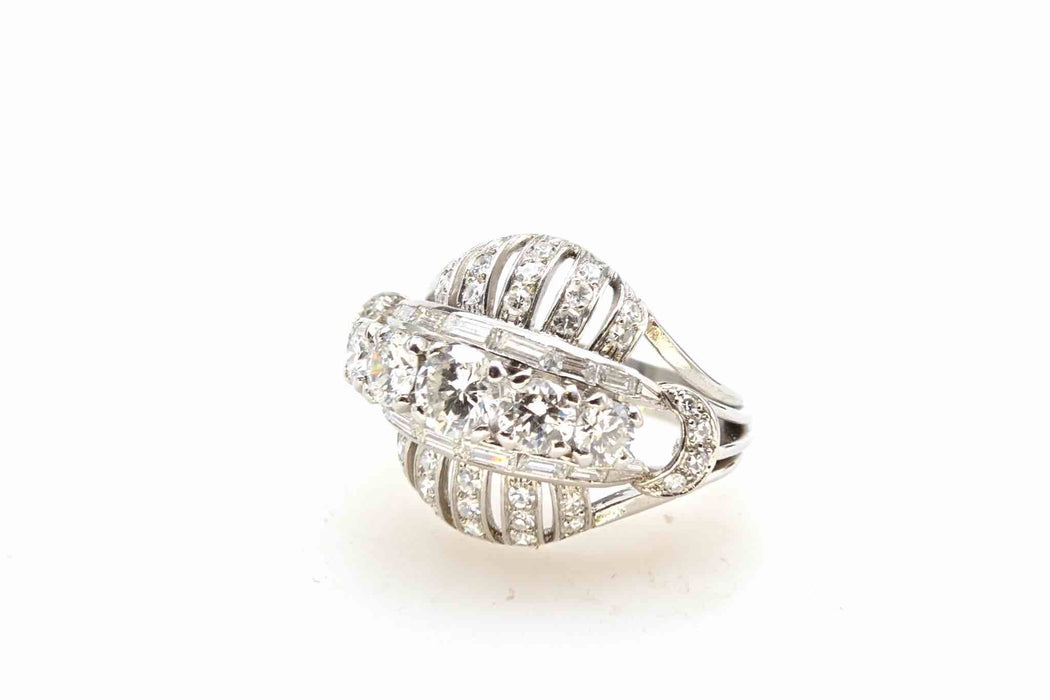 Bague dôme Platine Diamant