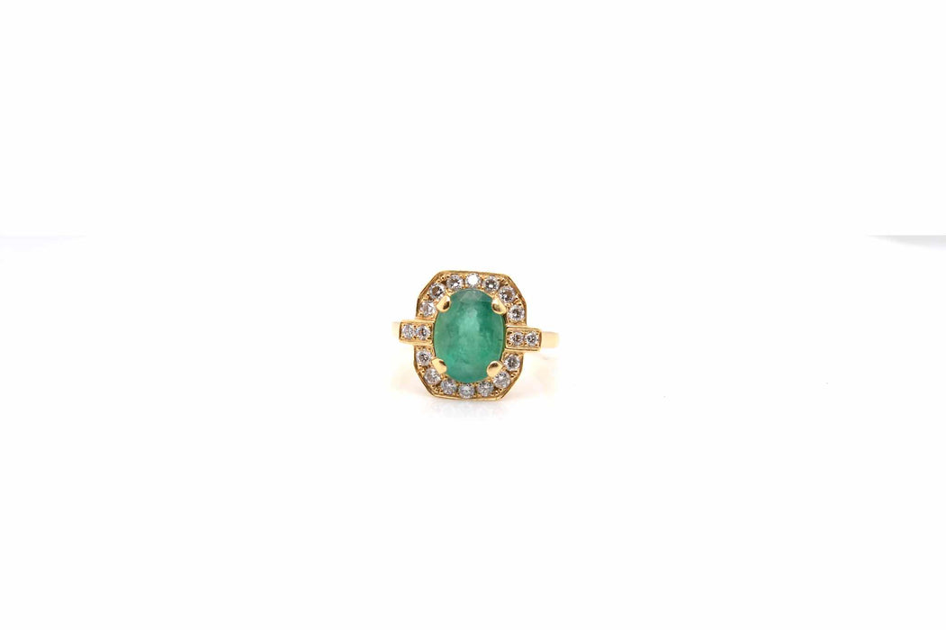 Bague Or jaune Emeraude Diamants
