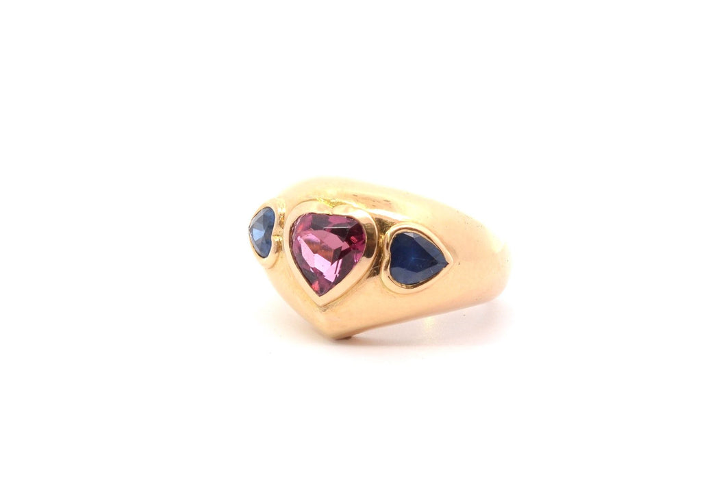 Bague Or jaune Saphir Diamant