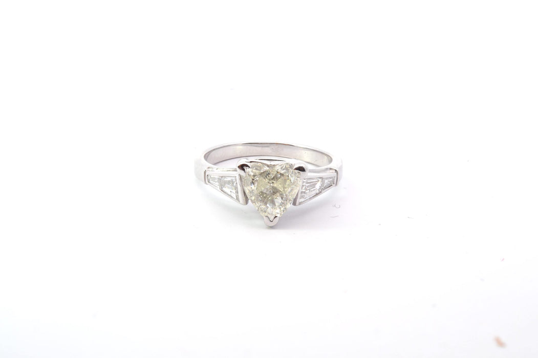 Bague solitaire cœur Or blanc Diamant