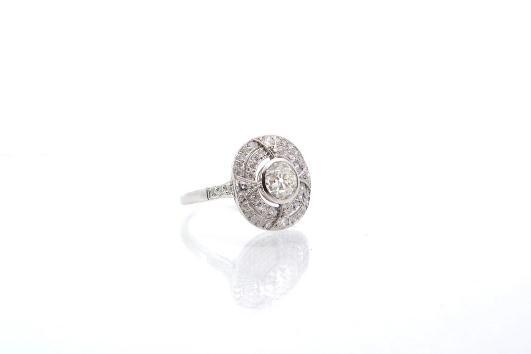 Bague  style Art Déco Platine Diamants