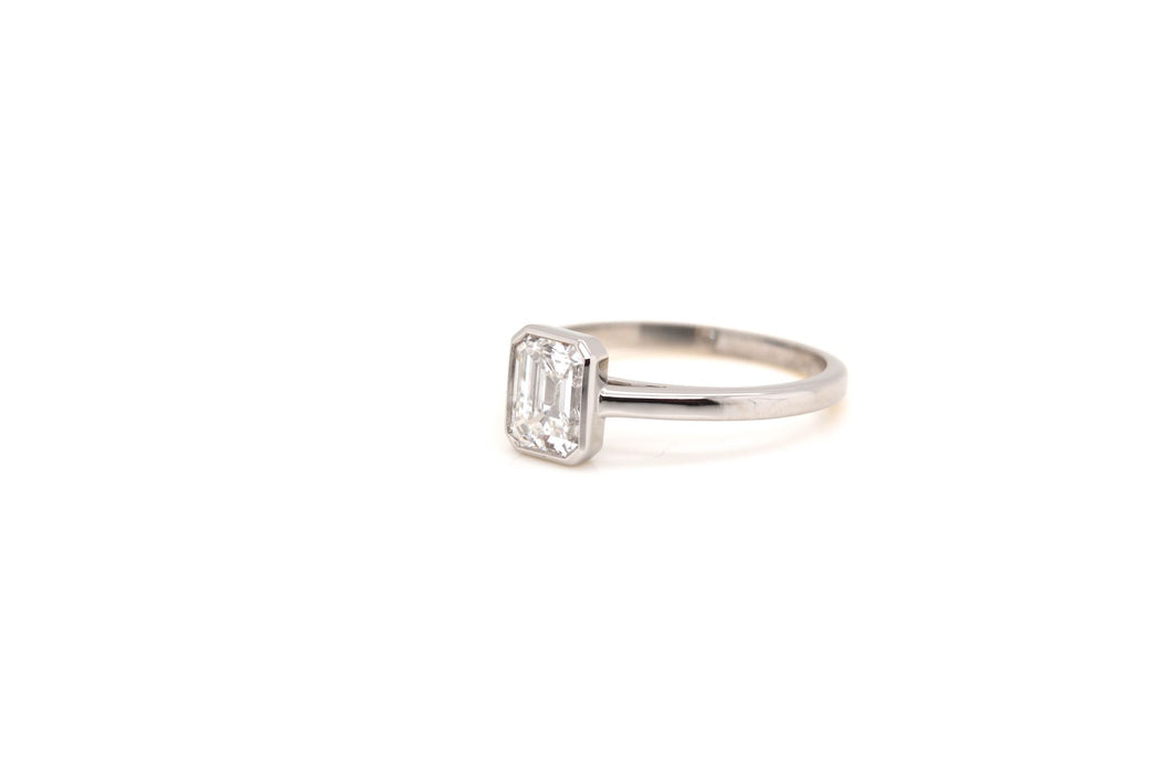 Bague solitaire Or blanc Platine Diamant